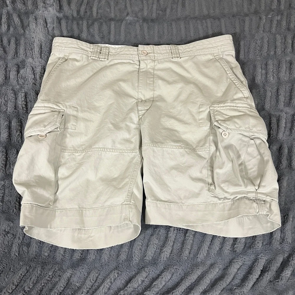 Polo Ralph Lauren Mens 42 Tan Classic‎ Polo Chino Cotton Cargo Shorts Khaki